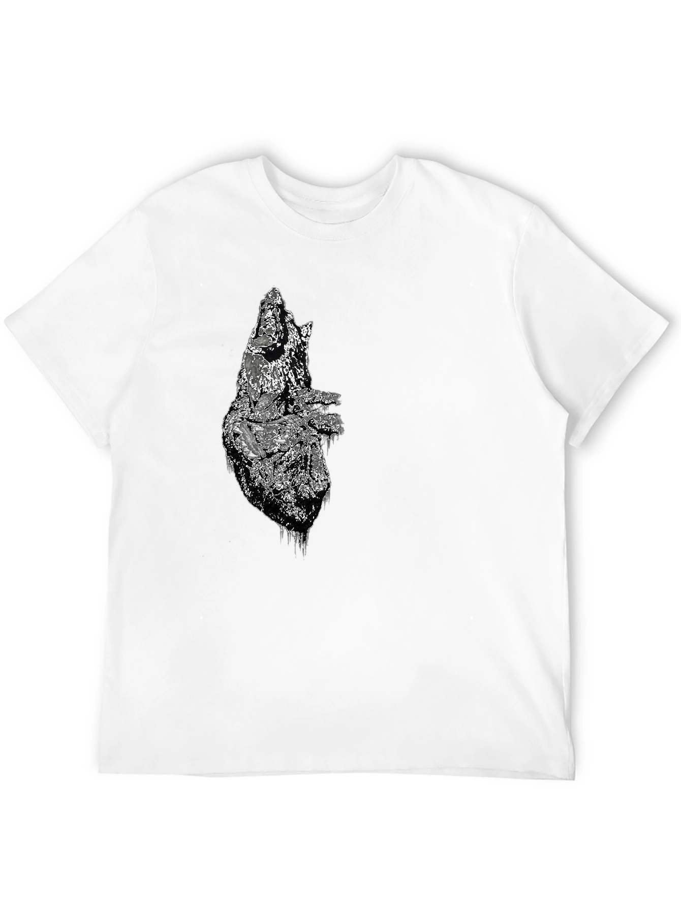 Distressed Anatomical Heart Graphic Tee - Mens Black