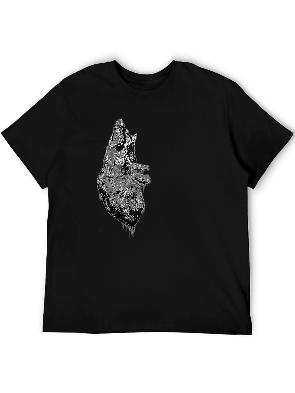 Distressed Anatomical Heart Graphic Tee - Mens Black