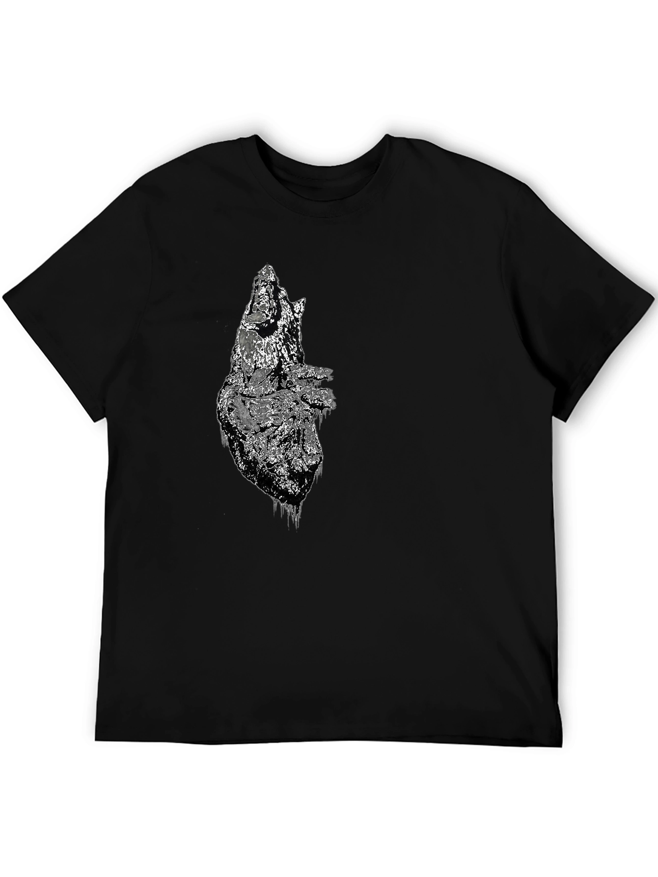 Distressed Anatomical Heart Graphic Tee - Mens Black
