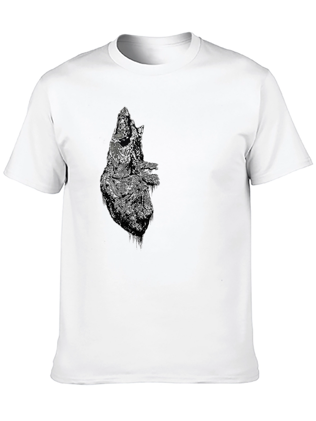 Distressed Anatomical Heart Graphic Tee - Mens Black