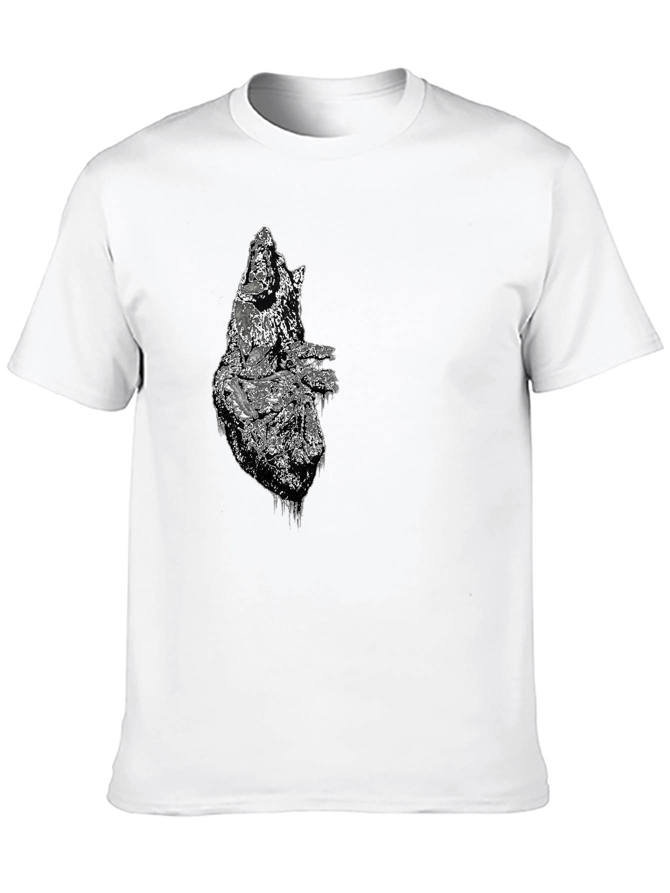 Distressed Anatomical Heart Graphic Tee - Mens Black