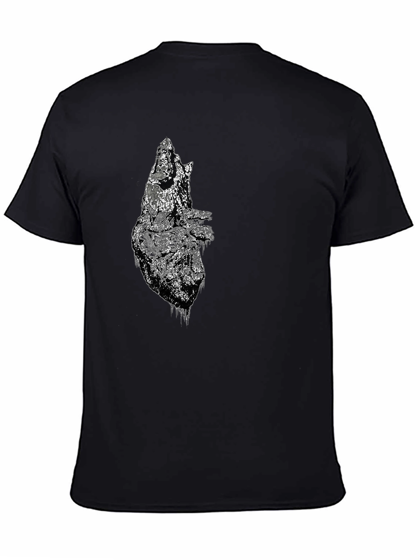 Distressed Anatomical Heart Graphic Tee - Mens Black