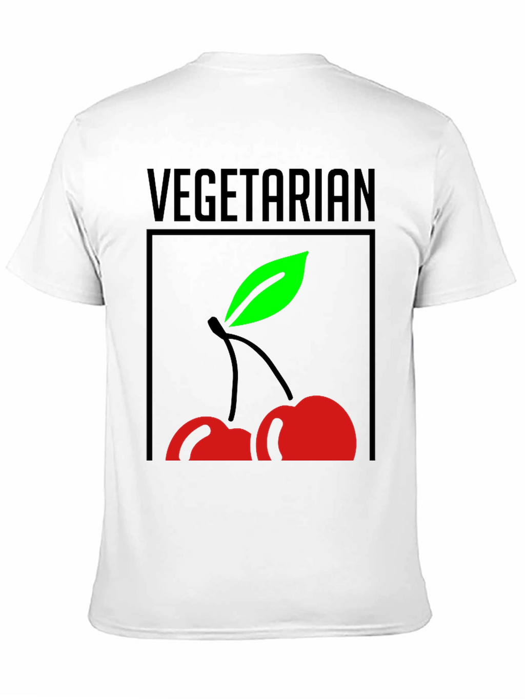 Vegetarian Cherry Graphic Tee - Black