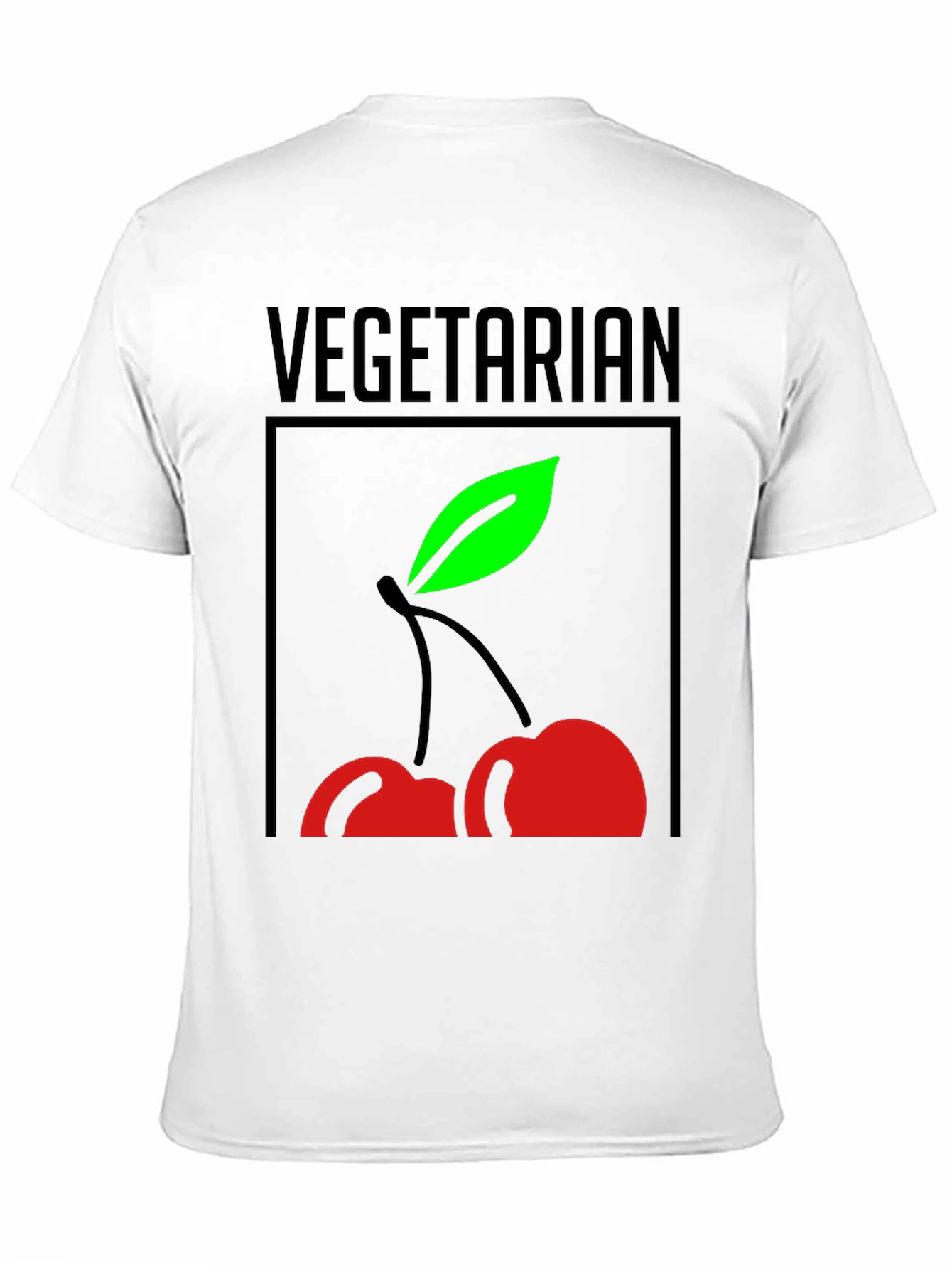 Vegetarian Cherry Graphic Tee - Black