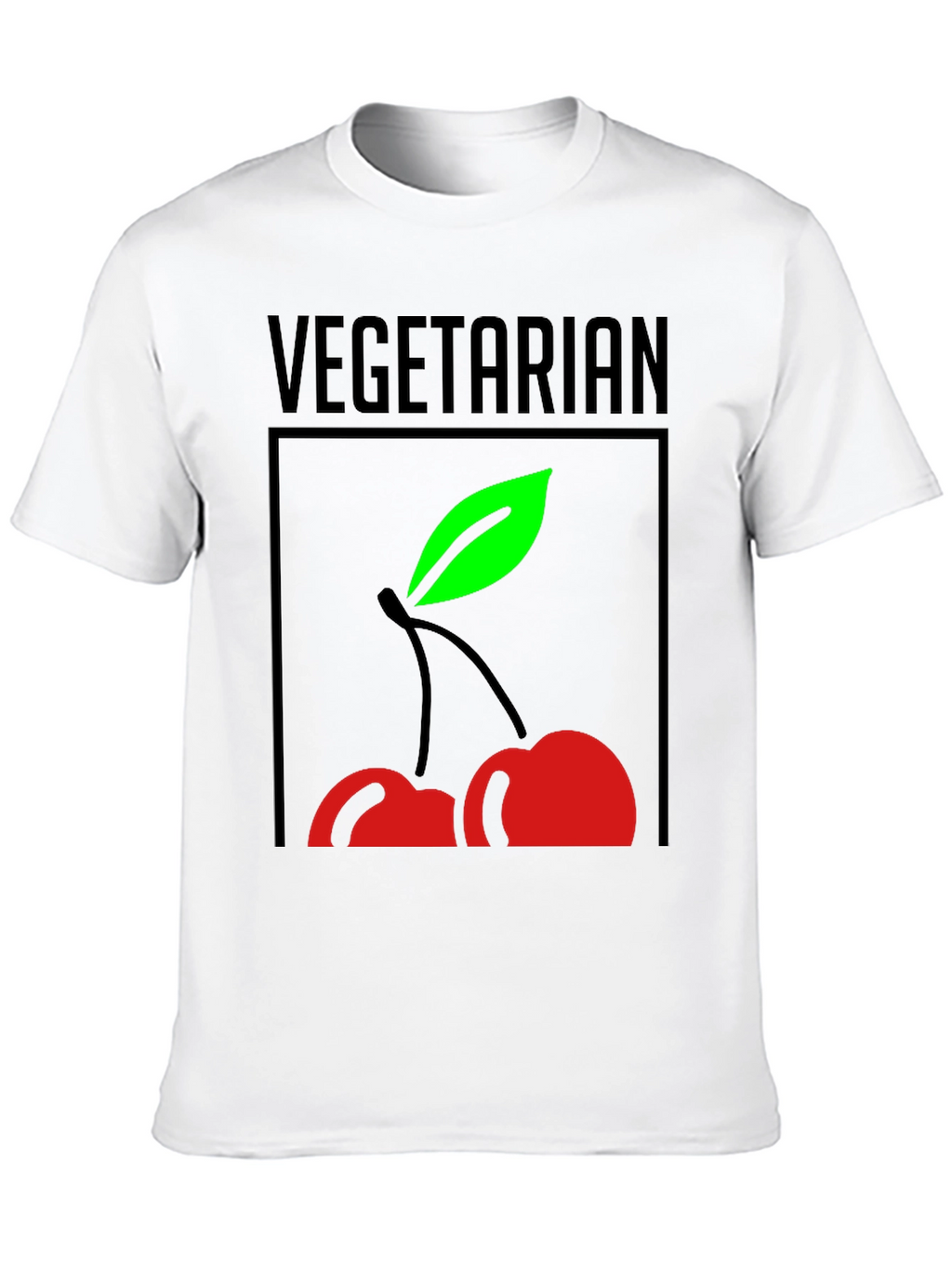 Vegetarian Cherry Graphic Tee - Black