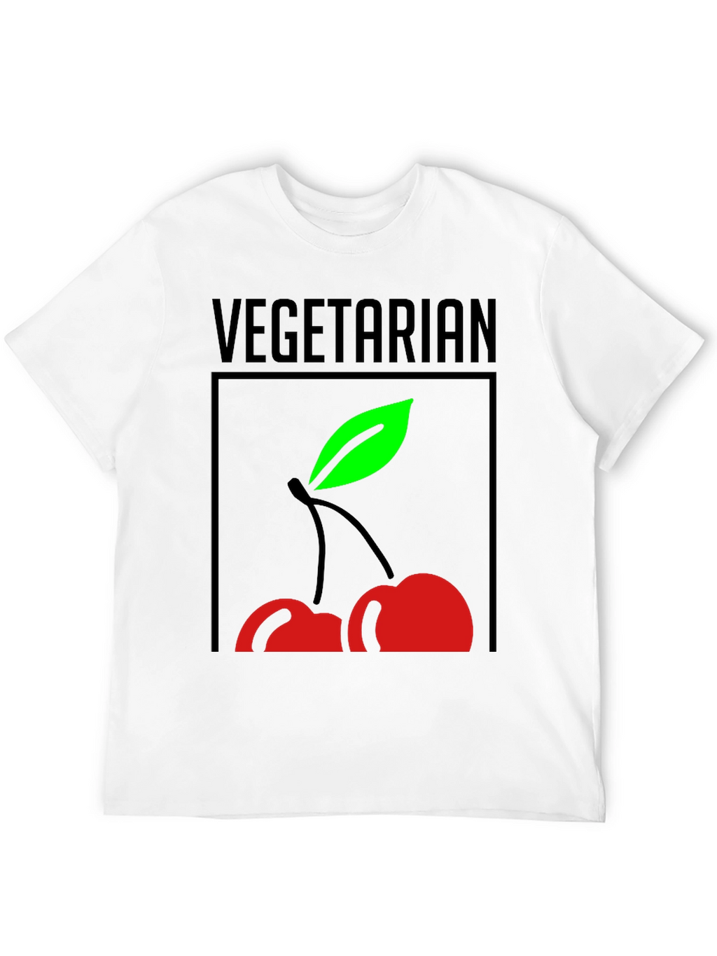 Vegetarian Cherry Graphic Tee - Black