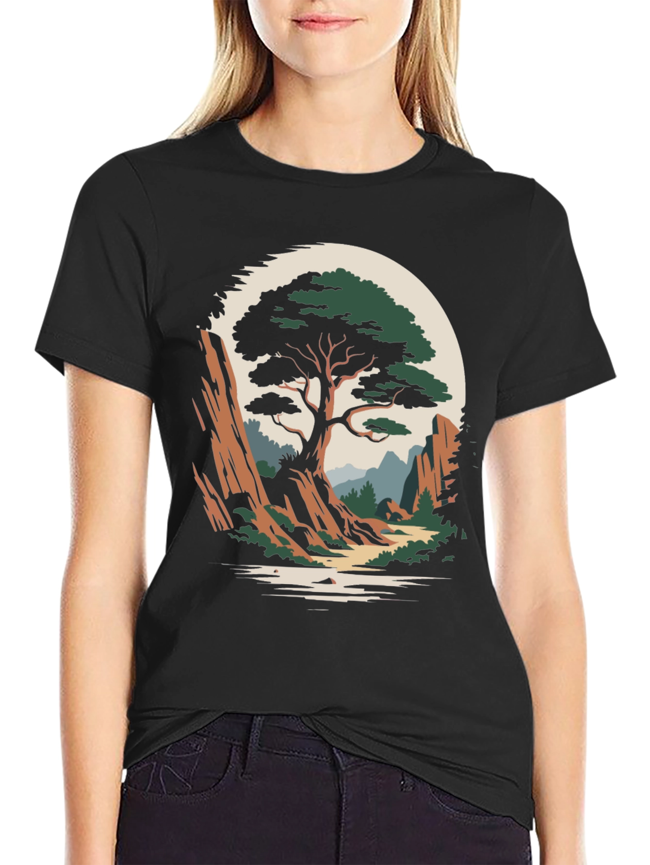 Natures Vista Graphic Tee - Stylish Tree Print