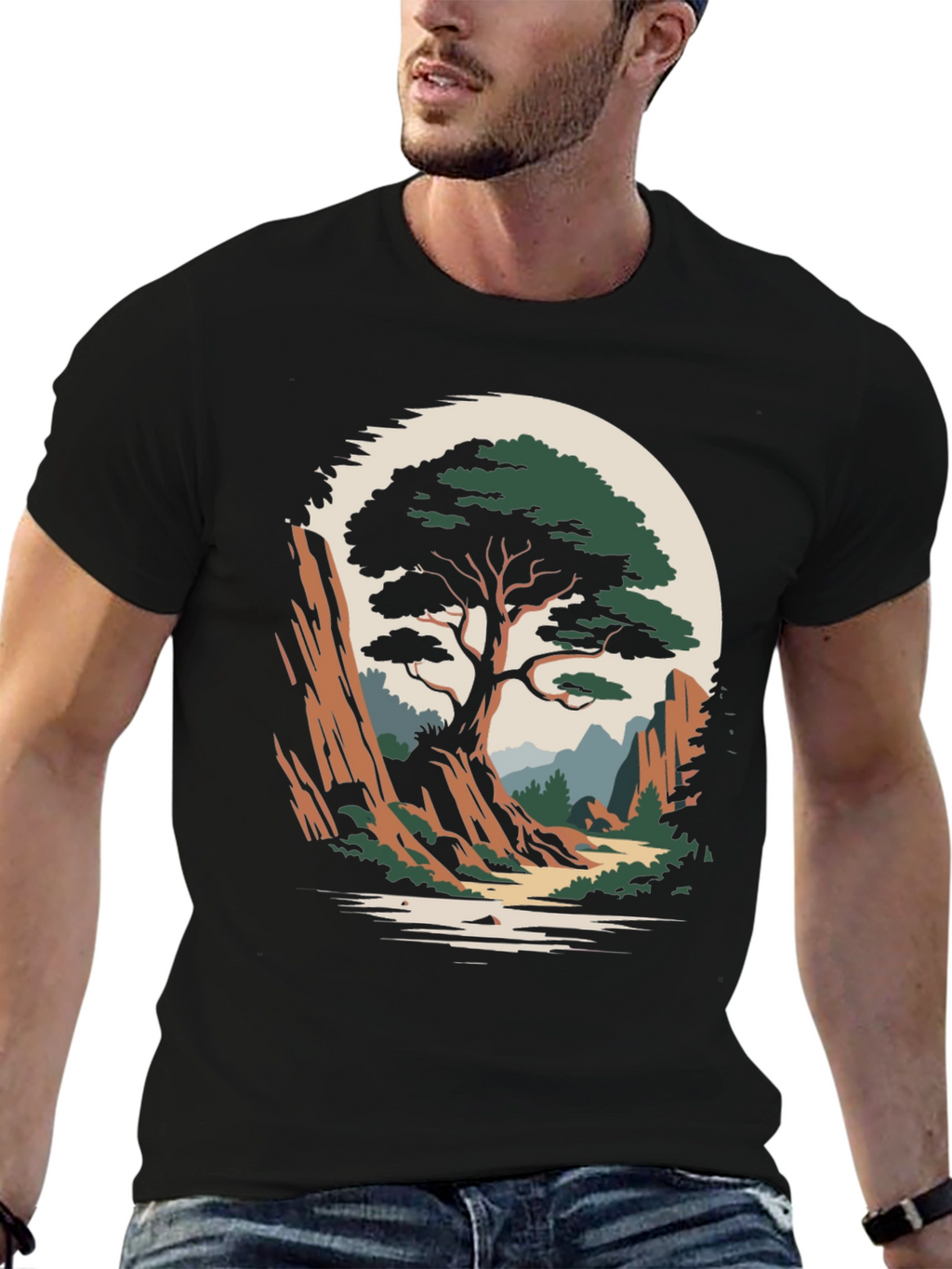 Natures Vista Graphic Tee - Stylish Tree Print