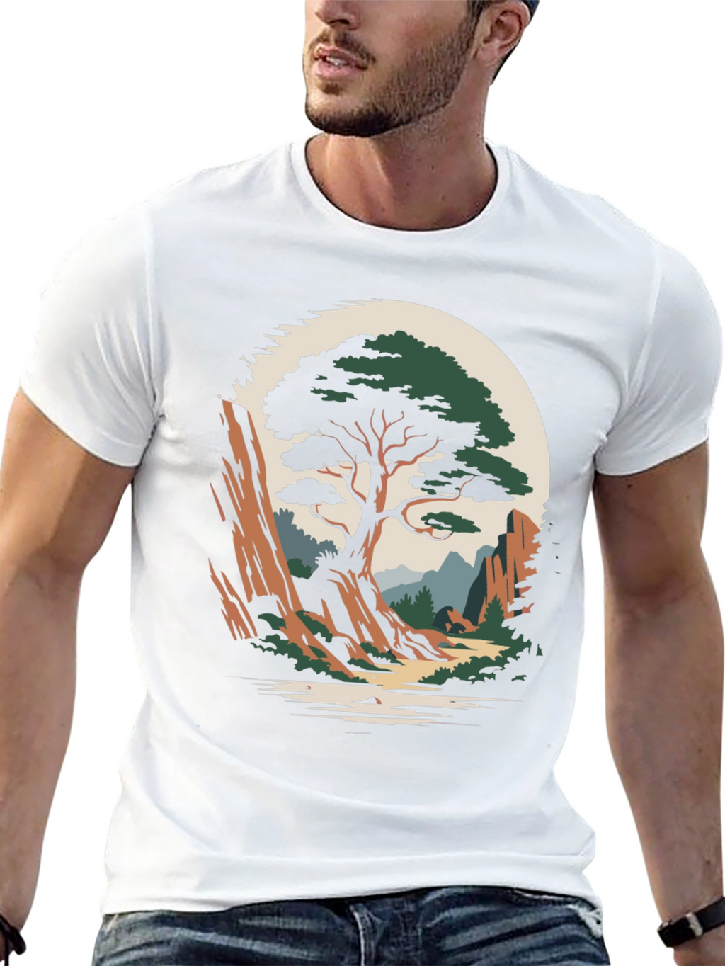 Natures Vista Graphic Tee - Stylish Tree Print