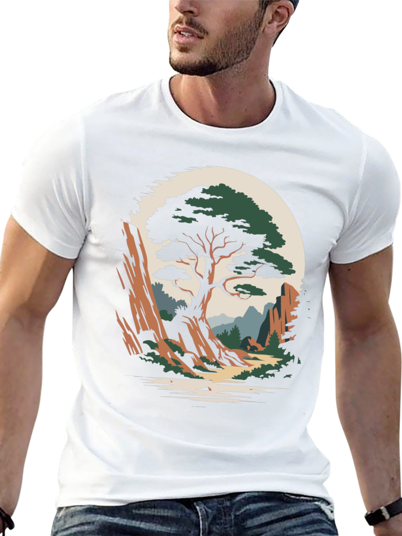 Natures Vista Graphic Tee - Stylish Tree Print