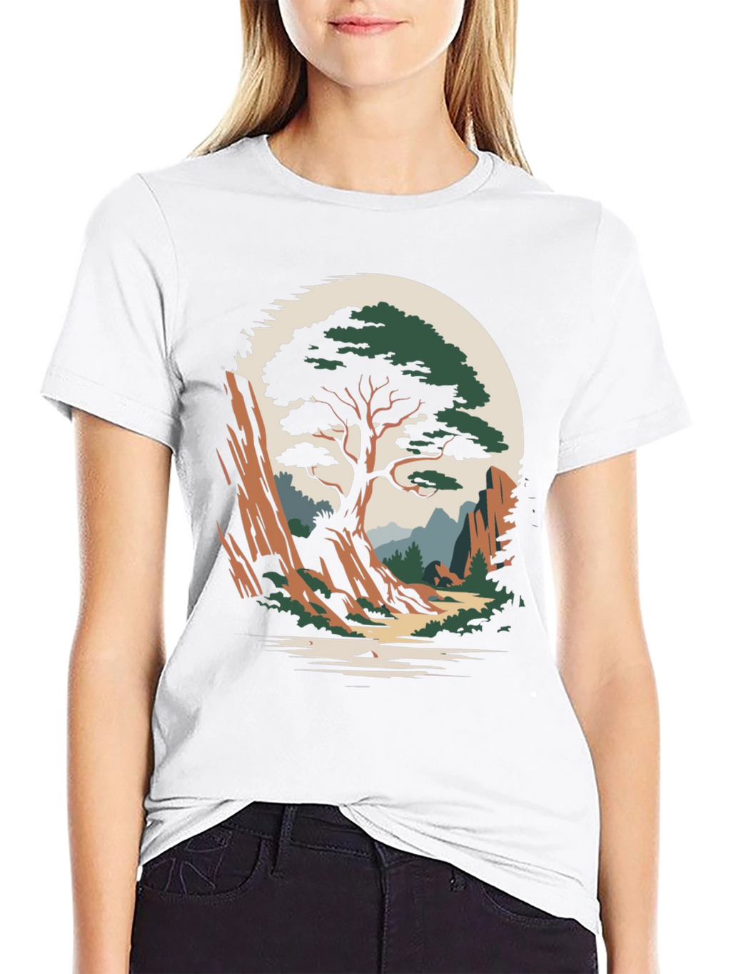 Natures Vista Graphic Tee - Stylish Tree Print