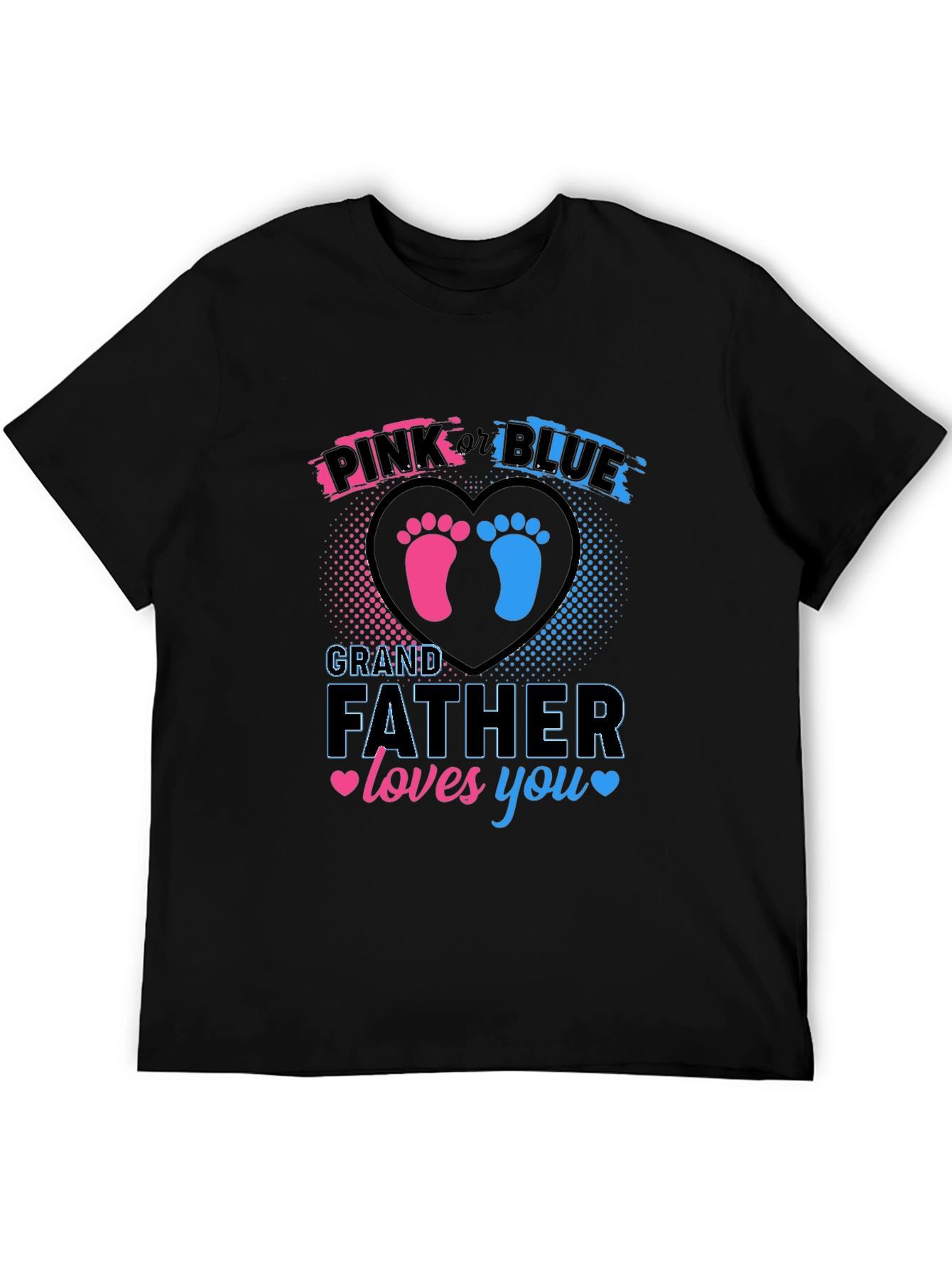 Pink or Blue Grandfather Loves You T-Shirt