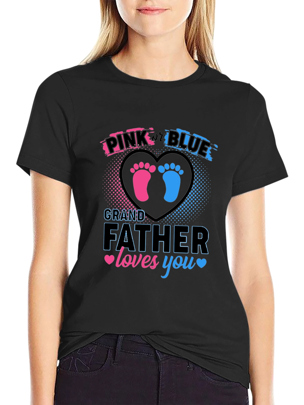 Pink or Blue Grandfather Loves You T-Shirt