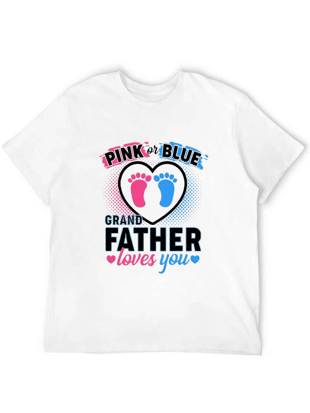 Pink or Blue Grandfather Loves You T-Shirt