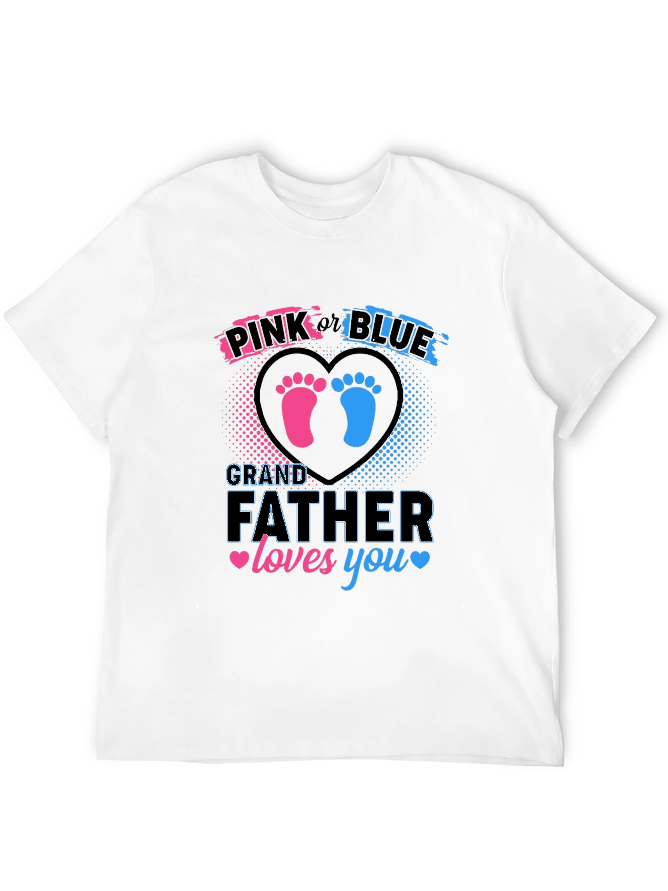 Pink or Blue Grandfather Loves You T-Shirt