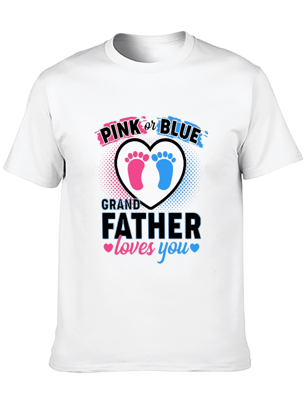 Pink or Blue Grandfather Loves You T-Shirt