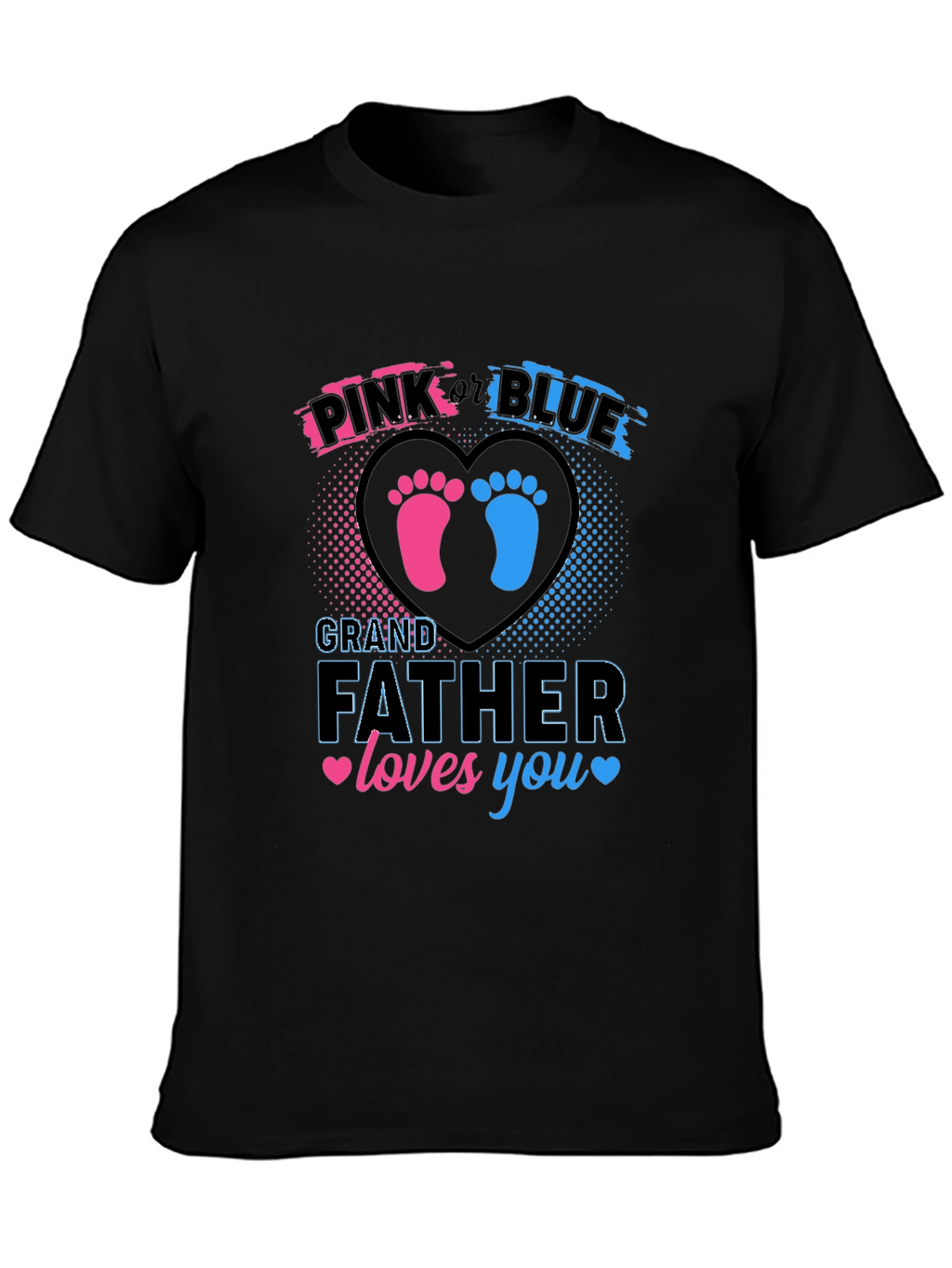 Pink or Blue Grandfather Loves You T-Shirt