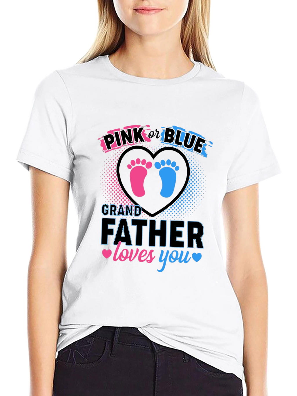 Pink or Blue Grandfather Loves You T-Shirt