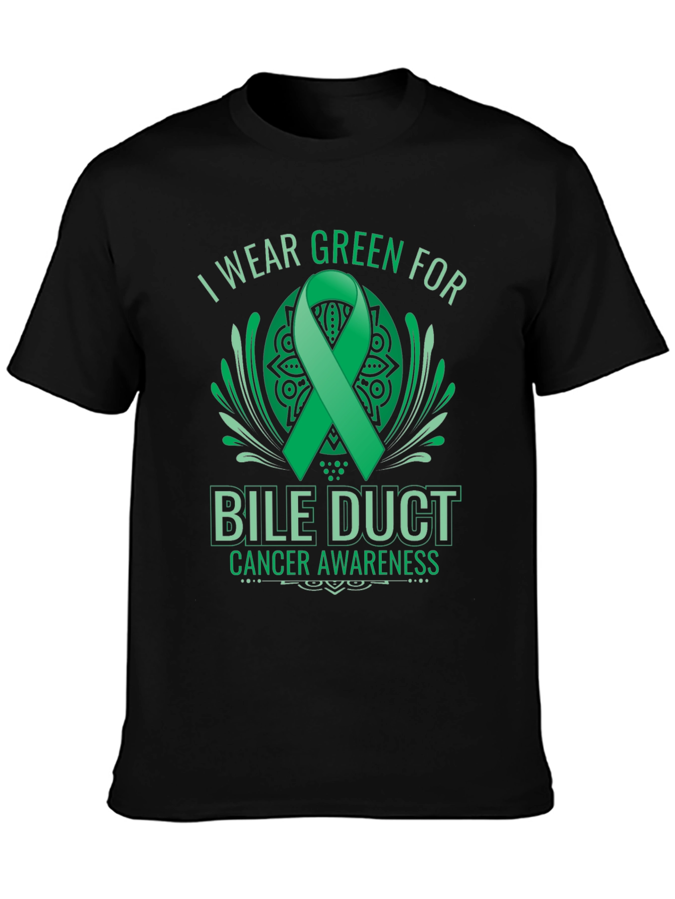Bile Duct Cancer Awareness T-Shirt - I Wear Green For Support