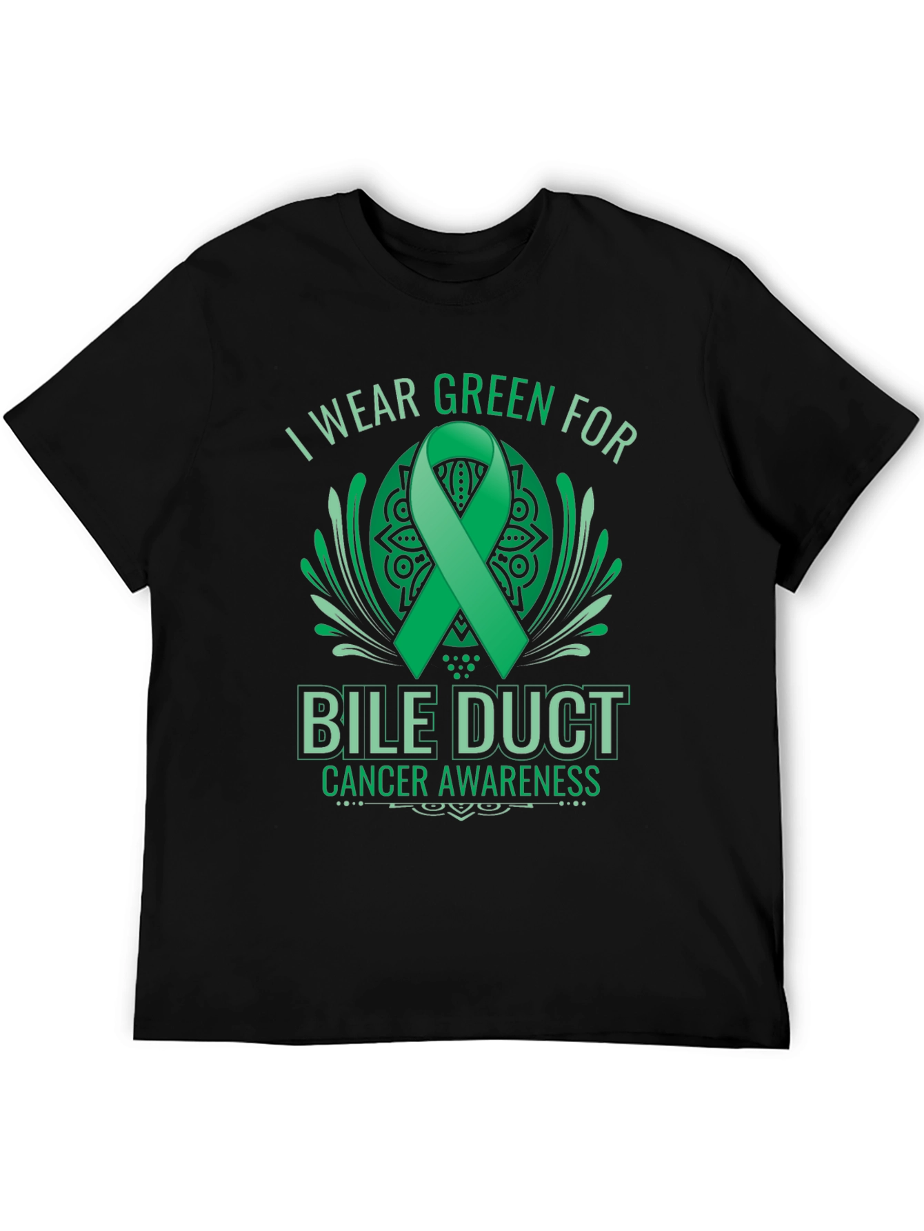Bile Duct Cancer Awareness T-Shirt - I Wear Green For Support