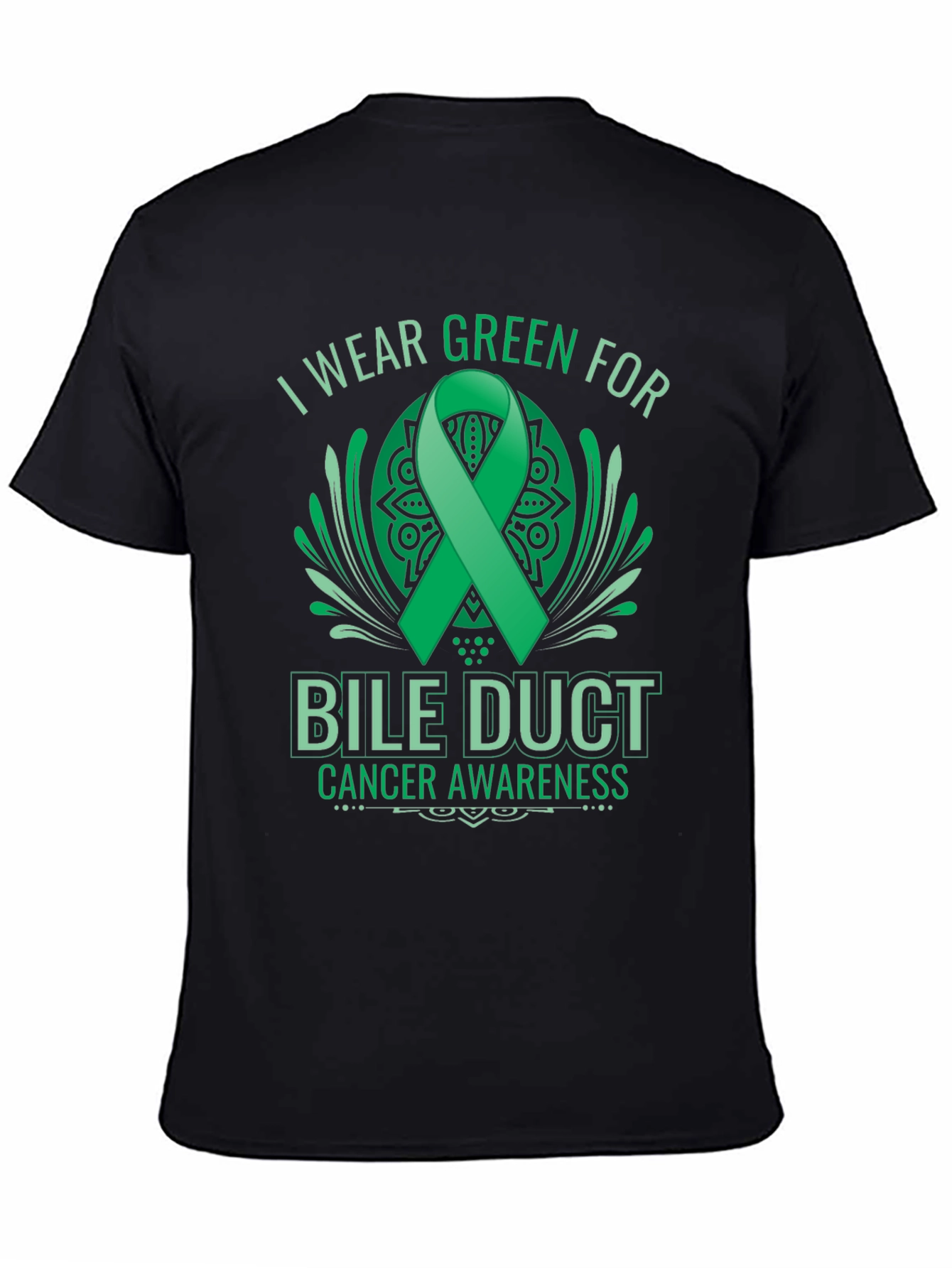 Bile Duct Cancer Awareness T-Shirt - I Wear Green For Support
