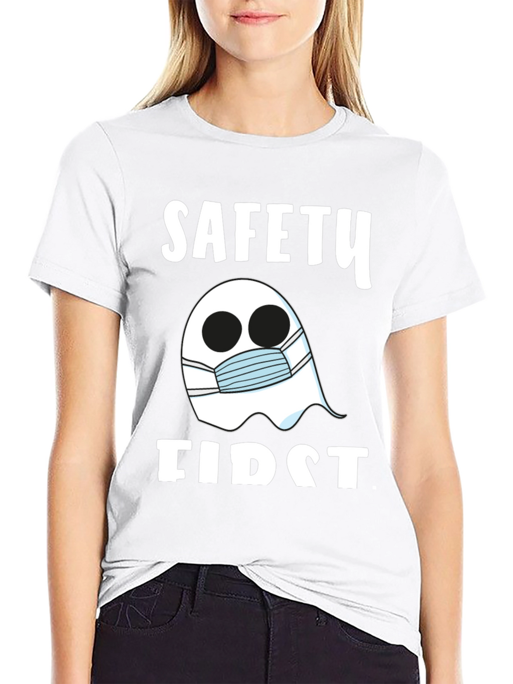 Safety First Ghost Mask T-Shirt - Halloween Costume