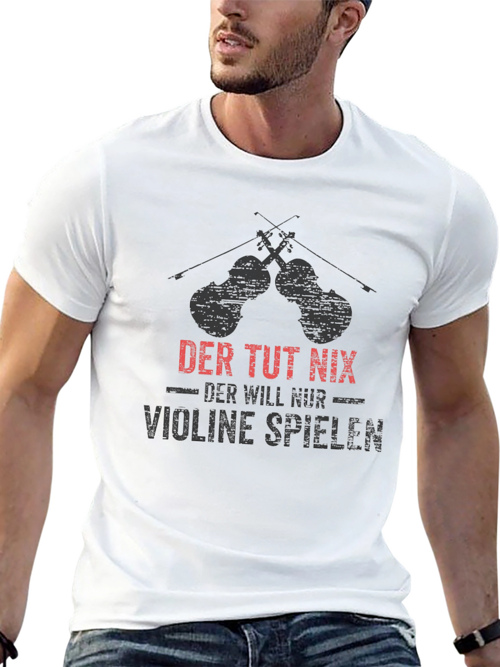 Der Tut Nix Violinist T-Shirt - Black