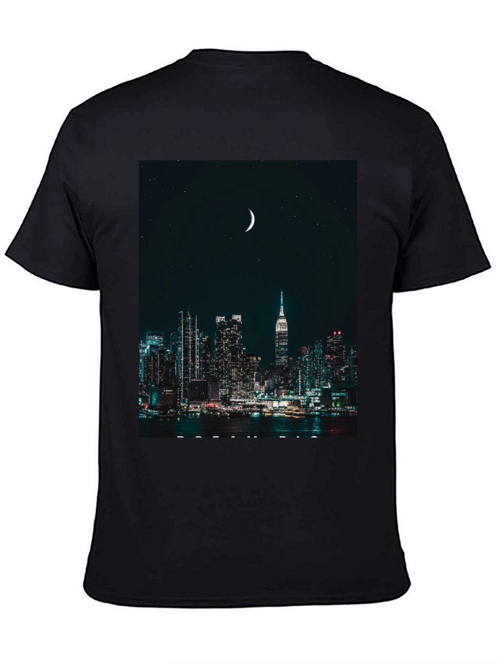 Cityscape Moon Graphic Tee - Urban Nightlife Style