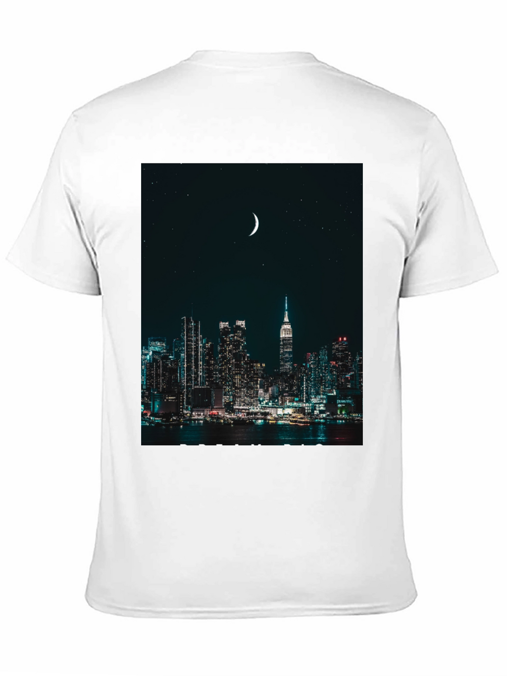 Cityscape Moon Graphic Tee - Urban Nightlife Style