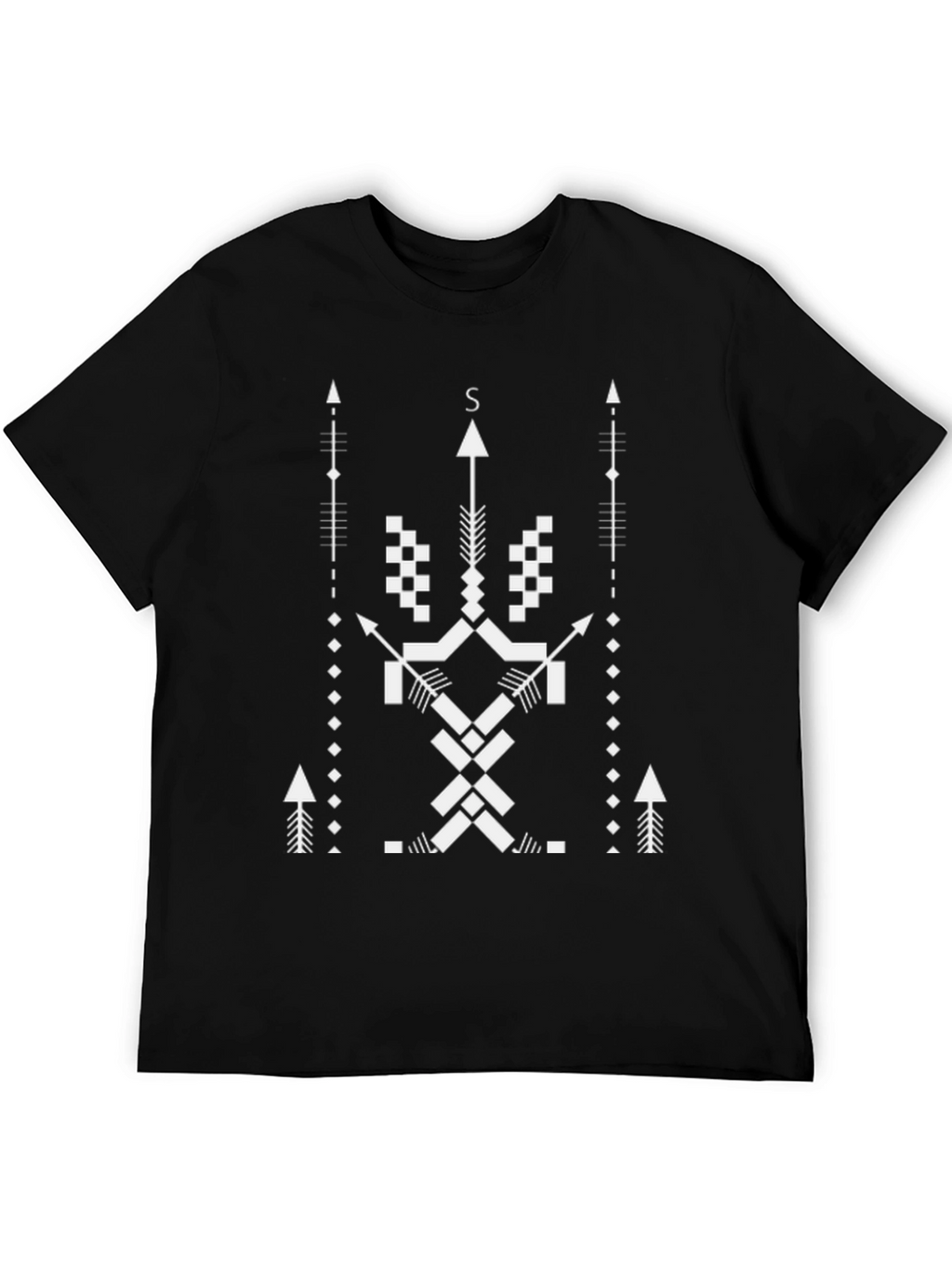 Geometric Arrow Graphic Tee - Black