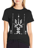 Geometric Arrow Graphic Tee - Black