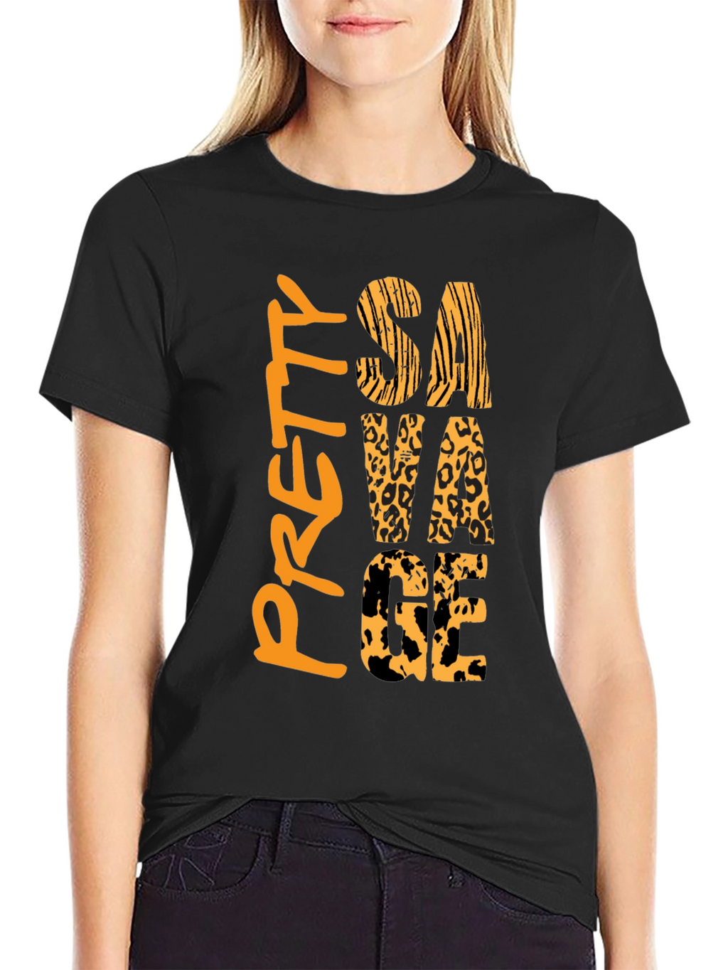 Pretty Savage Graphic Print Tee - Black