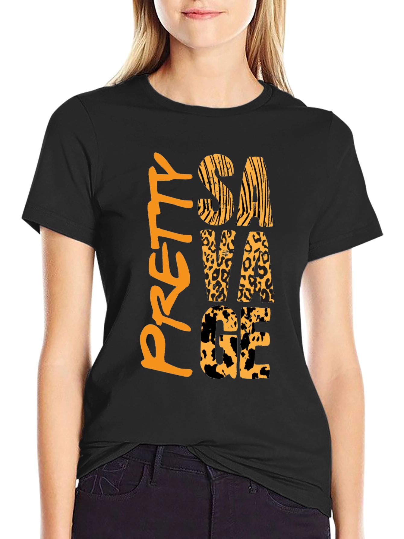 Pretty Savage Graphic Print Tee - Black