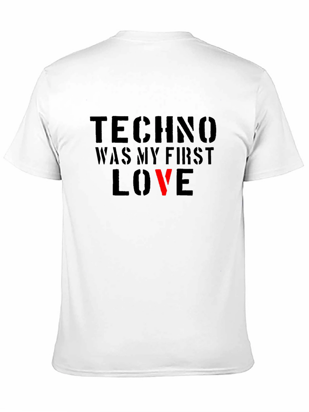 Techno Was My First Love Black Graphic Tee
