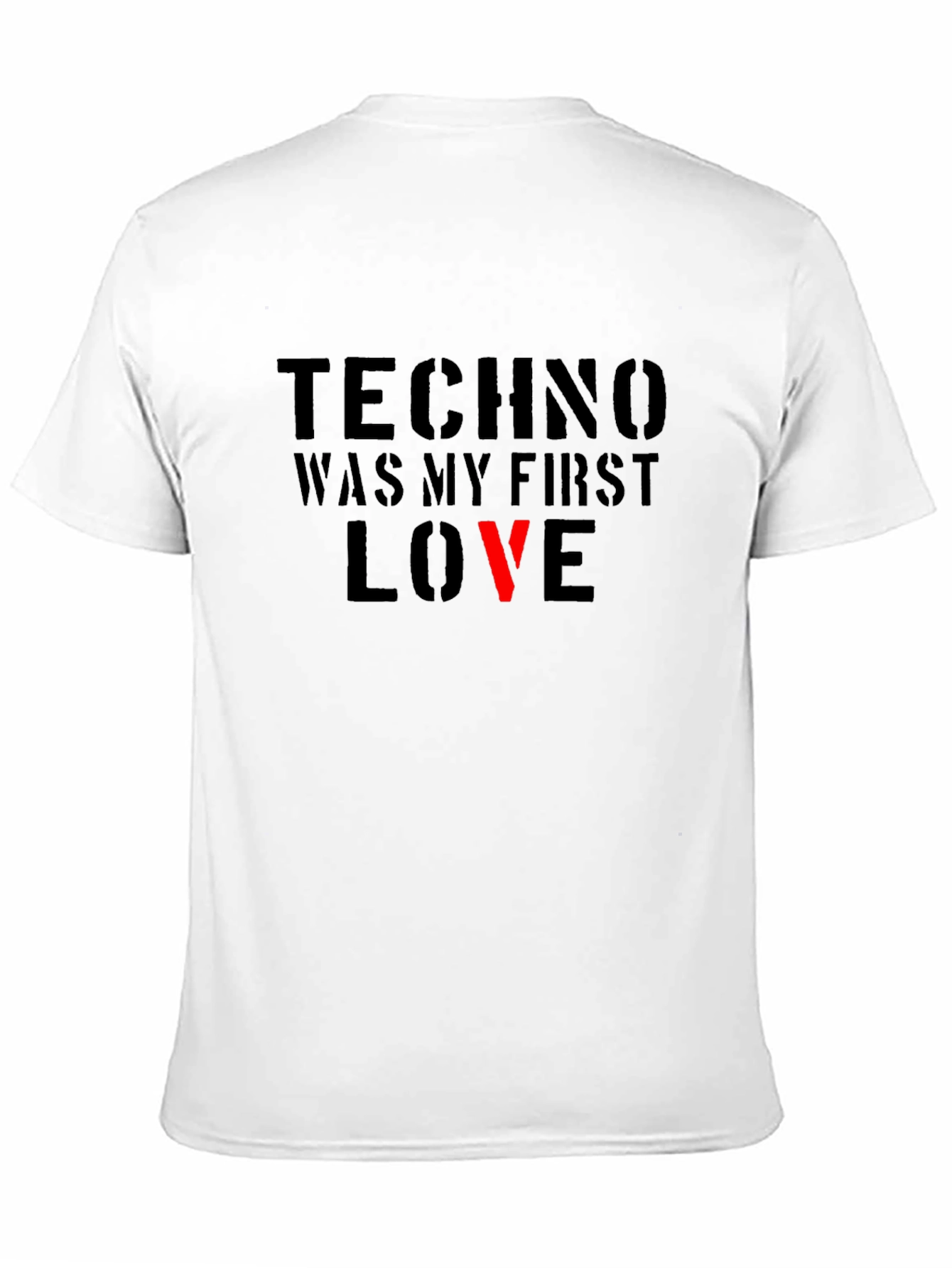Techno Was My First Love Black Graphic Tee
