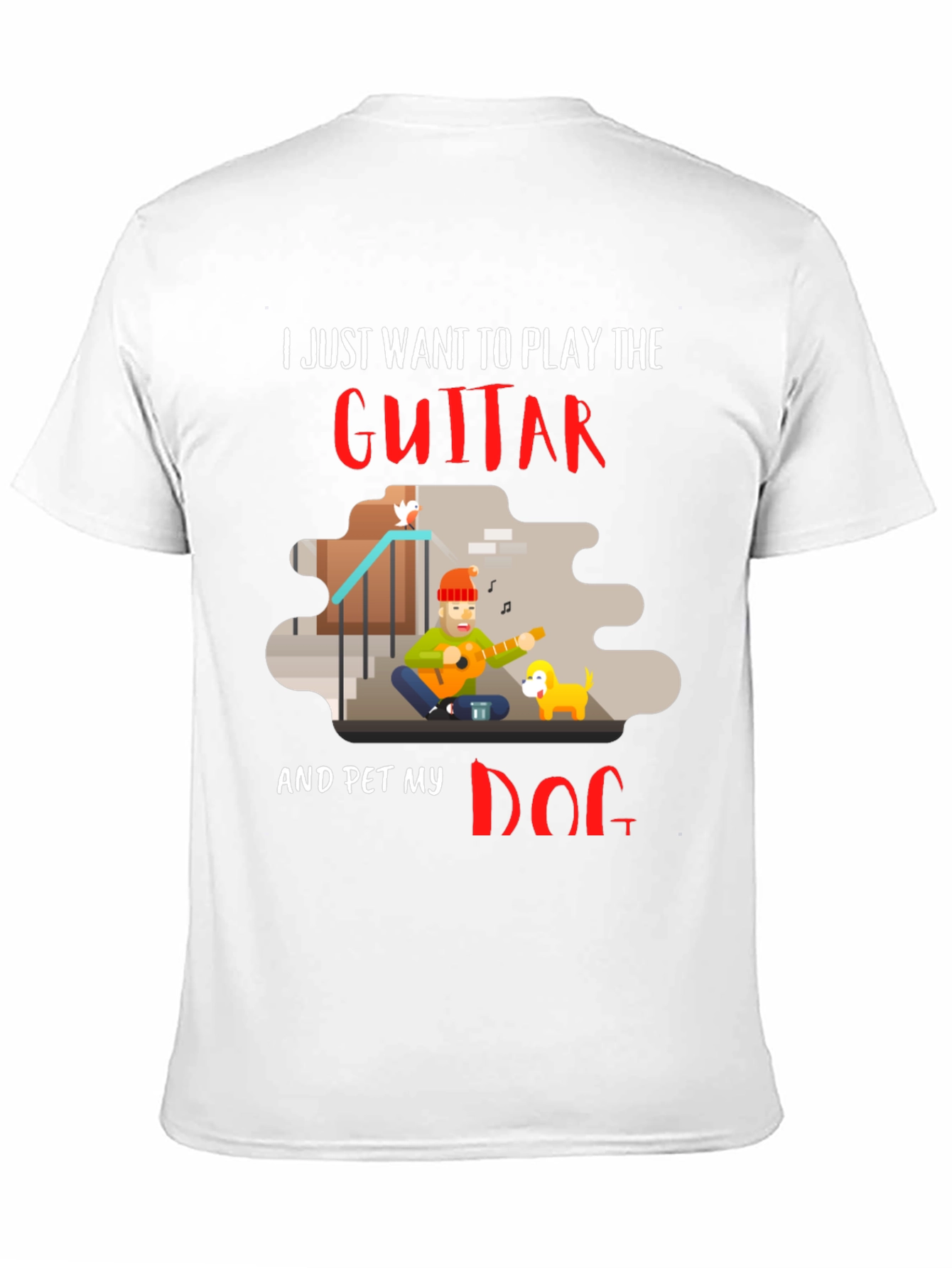 Guitar and Dog Lover Graphic T-Shirt