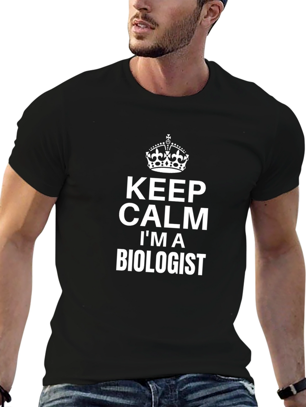 Keep Calm Im A Biologist Black T-Shirt