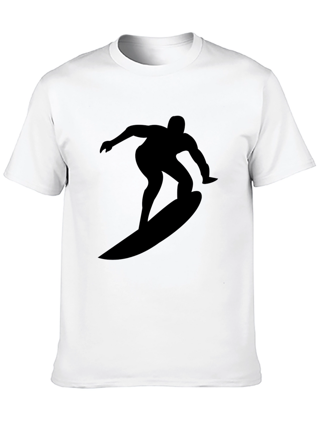 Surfer Silhouette Black Tee - Cool Graphic Design