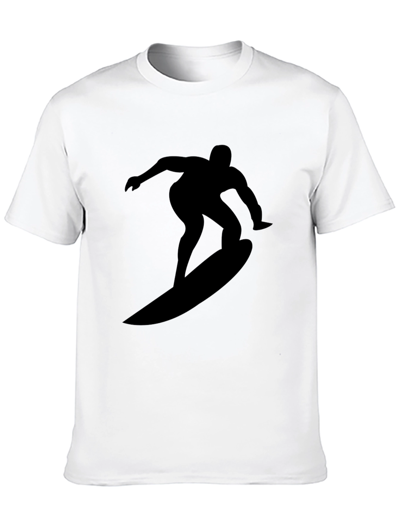 Surfer Silhouette Black Tee - Cool Graphic Design