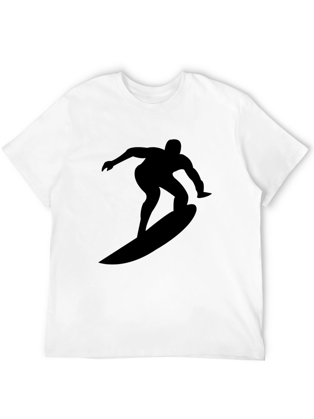 Surfer Silhouette Black Tee - Cool Graphic Design