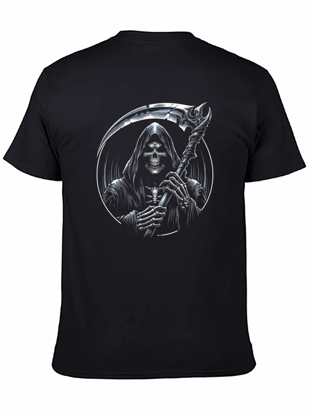 Grim Reaper Graphic Print Black T-Shirt