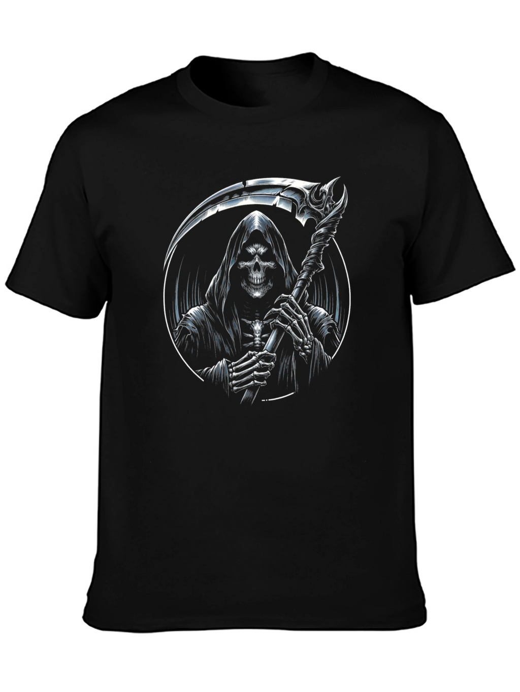 Grim Reaper Graphic Print Black T-Shirt