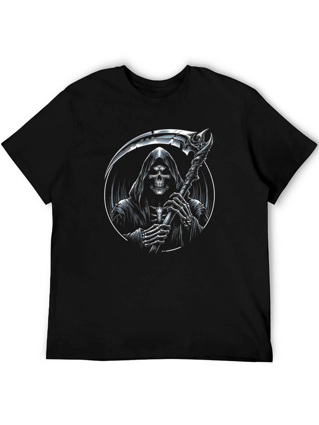 Grim Reaper Graphic Print Black T-Shirt
