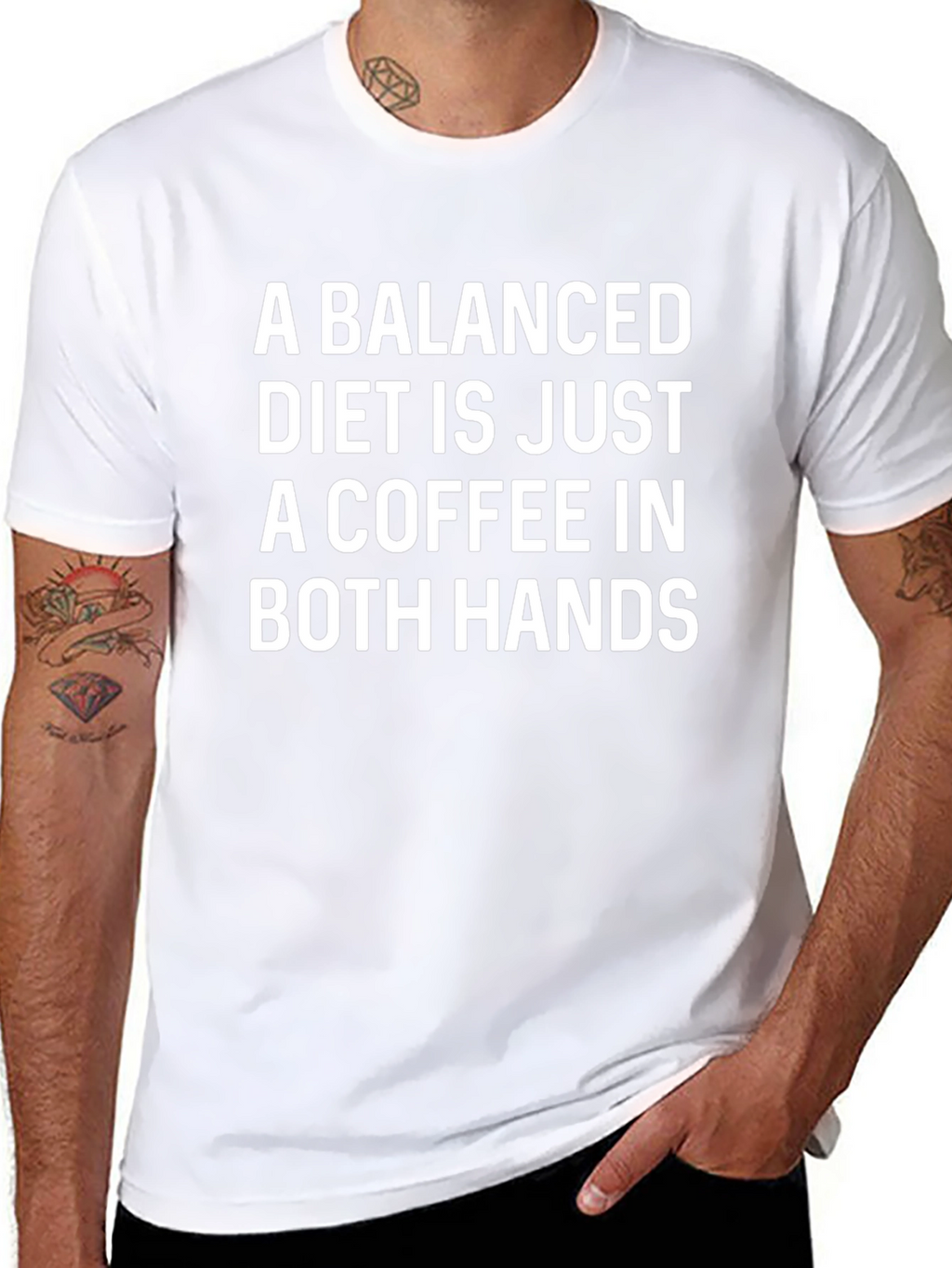 Funny Coffee Diet T-Shirt - A Balanced Diet