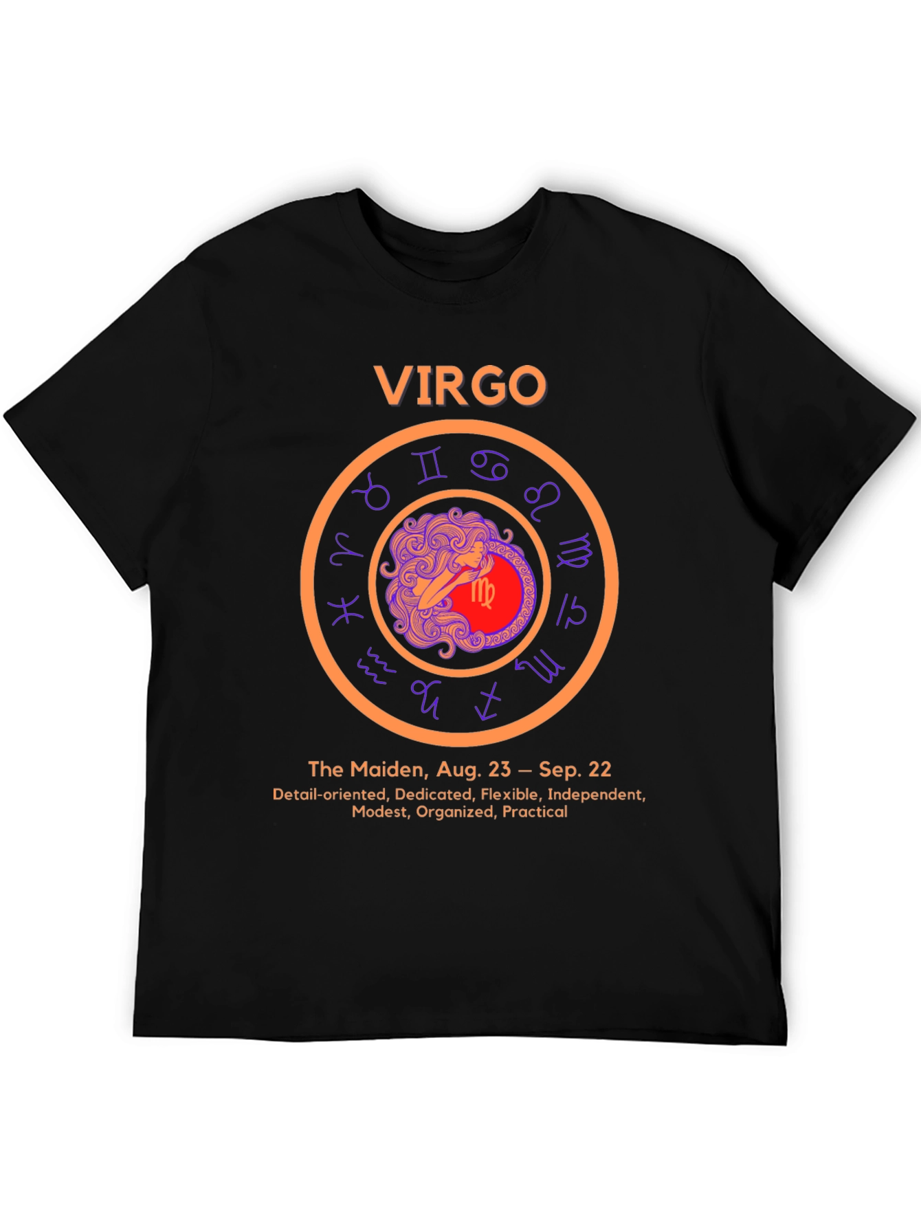 Virgo Zodiac Sign T-Shirt - Aug 23 to Sep 22 Birthday Gift