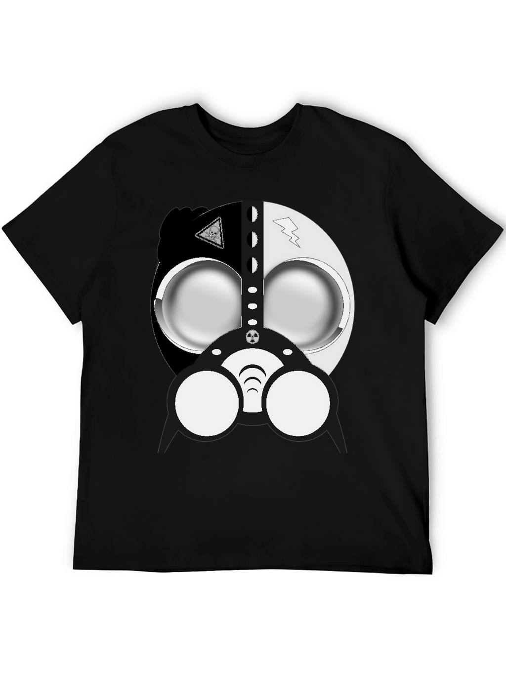Cool Gas Mask Graphic Black T-Shirt