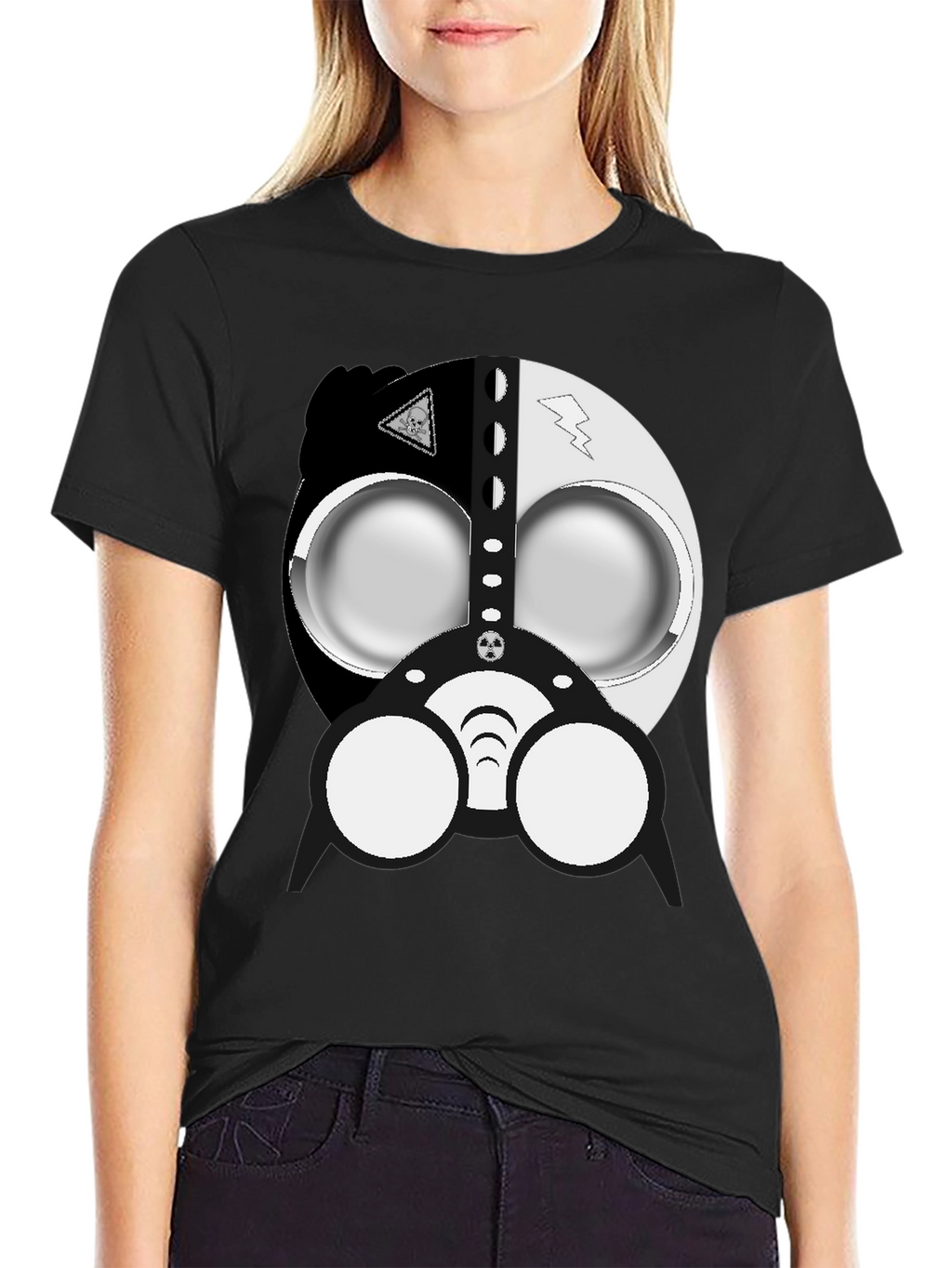 Cool Gas Mask Graphic Black T-Shirt