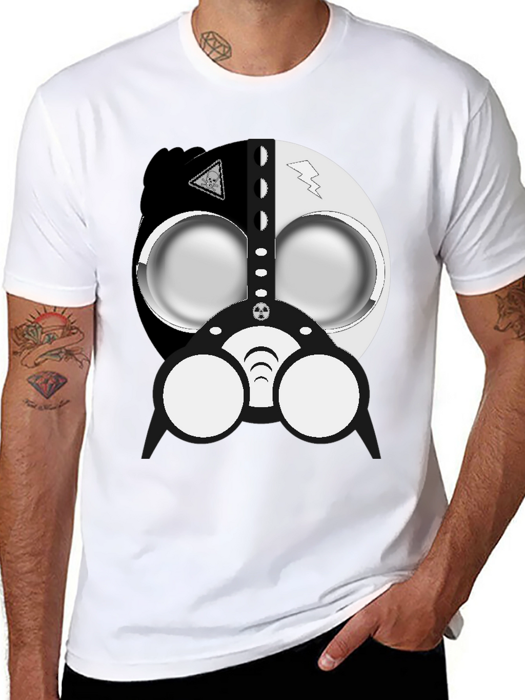 Cool Gas Mask Graphic Black T-Shirt