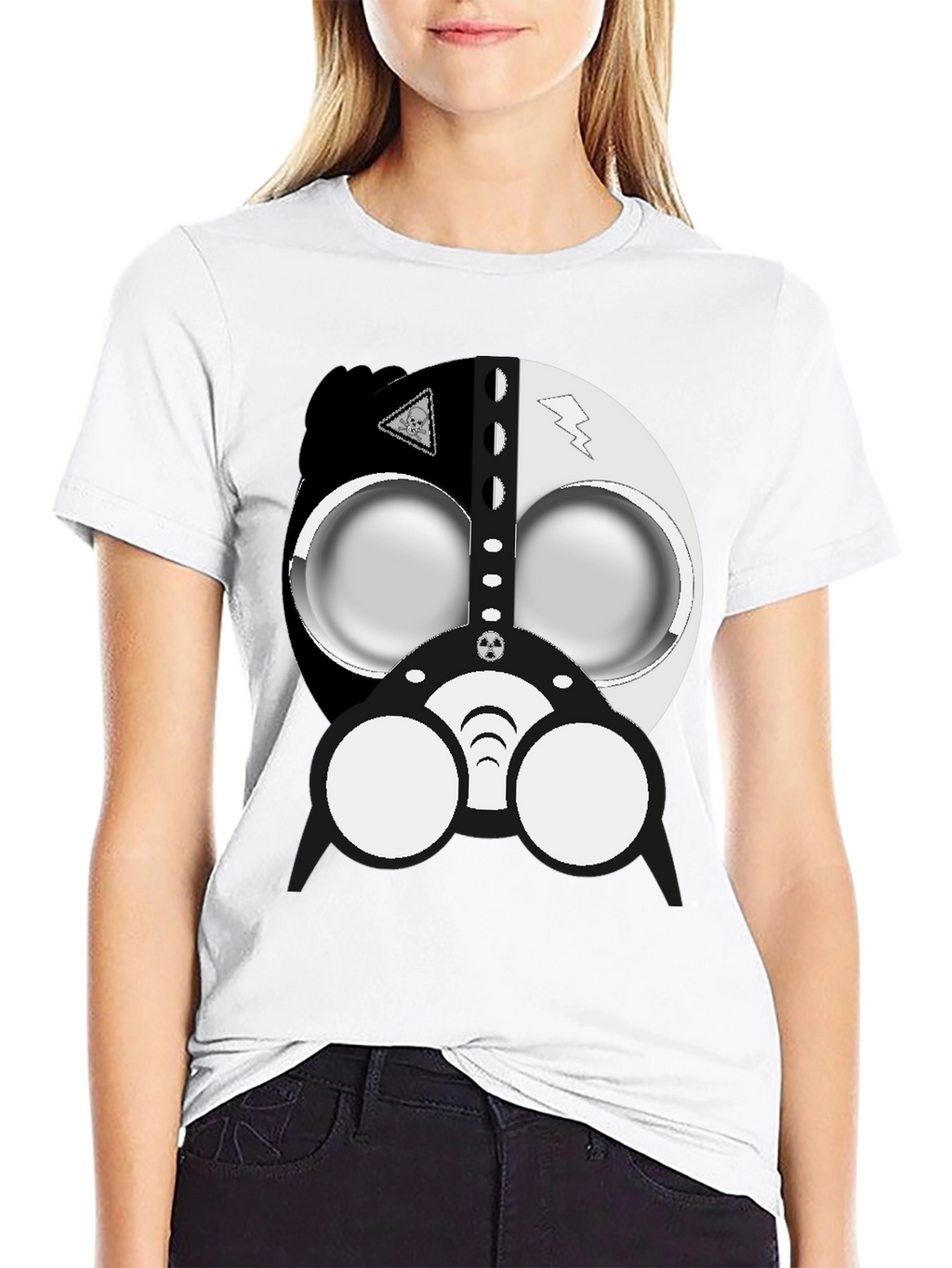 Cool Gas Mask Graphic Black T-Shirt