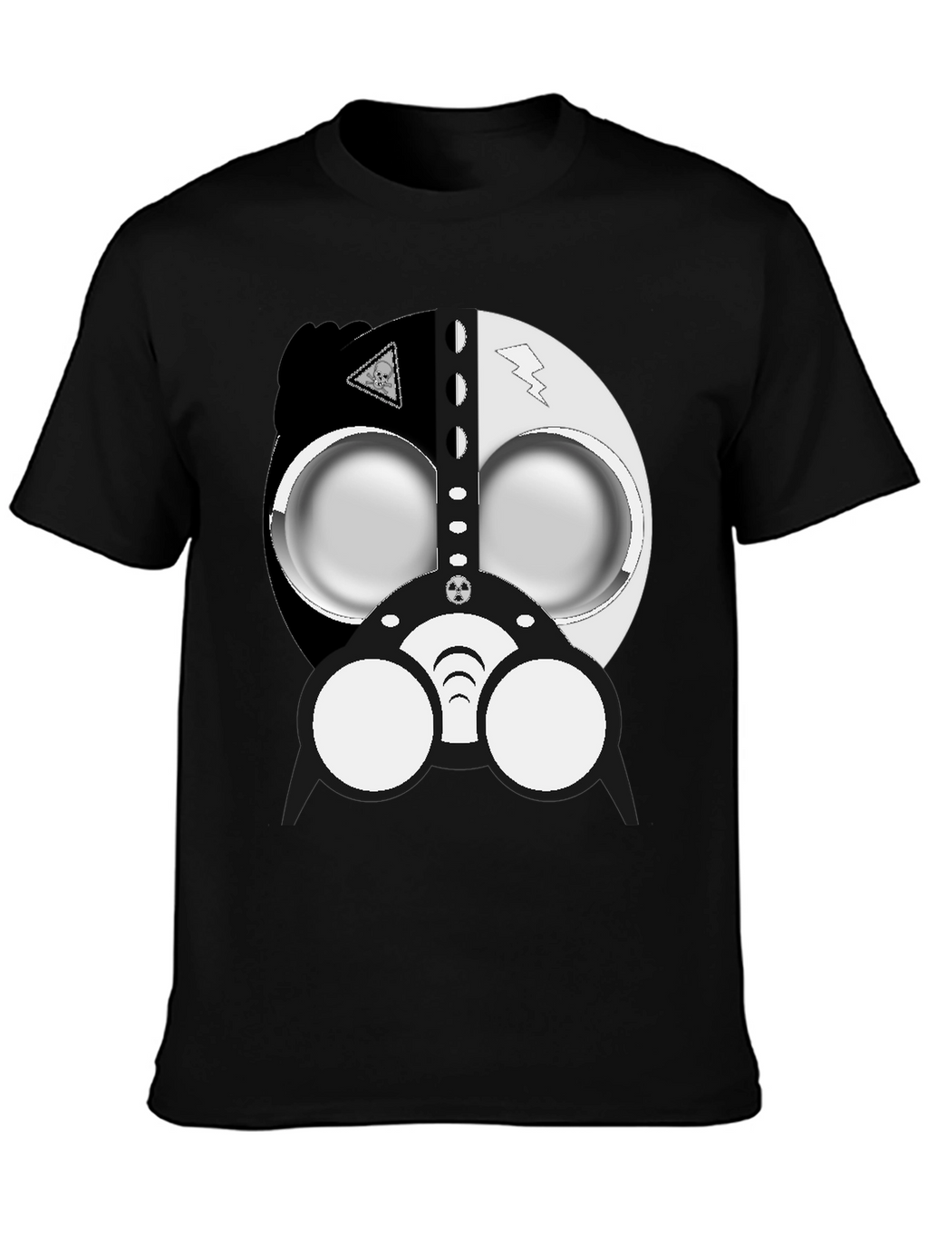 Cool Gas Mask Graphic Black T-Shirt